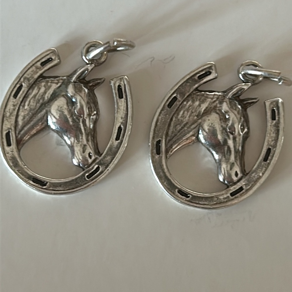 Horse/Horse shoe pendants or Earrings Sterling Silver